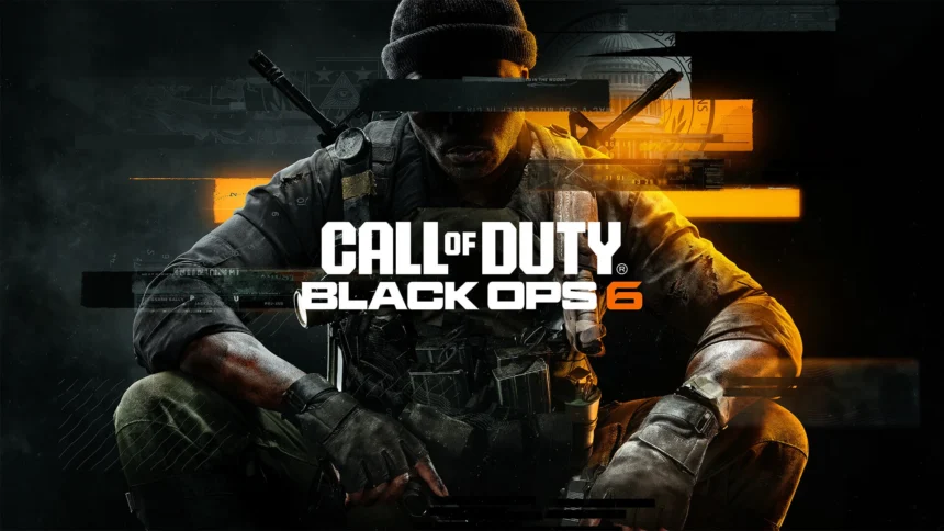 Copertina di Call of Duty: Black Ops 6 con un soldato armato al centro.
