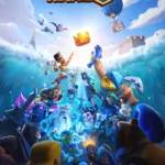Immagine promozionale di Clash Royale con personaggi in battaglia e logo del gioco in alto.