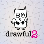 Logo di Drawful 2 con un gufo stilizzato e il titolo del gioco.
