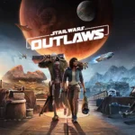 Personaggi principali di Star Wars Outlaws con pianeta rosso sullo sfondo