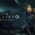 Protagonista di The Callisto Protocol con armatura spaziale su sfondo oscuro.