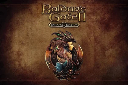Copertina di Baldur's Gate II Enhanced Edition, gioco di ruolo classico con grafica migliorata, disponibile gratuitamente nel 2024.