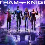 mmagine del gioco Gotham Knights con i personaggi Robin, Nightwing, Batgirl e Cappuccio Rosso, disponibile in sconto per PC.