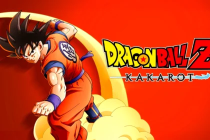 Copertina del videogioco Dragon Ball Z: Kakarot con Goku in azione, che vola sulla Nuvola Speedy su sfondo rosso.