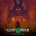 Kratos affronta una creatura egiziana in un'ambientazione mitologica in God of War: Tomb of the Gods.