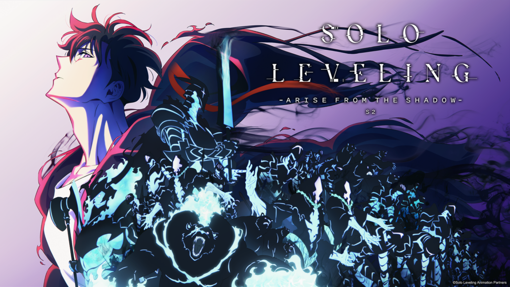 Locandina della seconda stagione di Solo Leveling - Arise from the Shadow con protagonista Jinwoo.