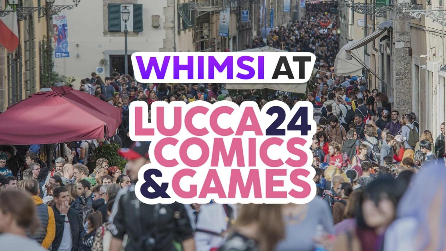 Whimsi Community alla fiera Lucca Comics & Games 2024 tra la folla.